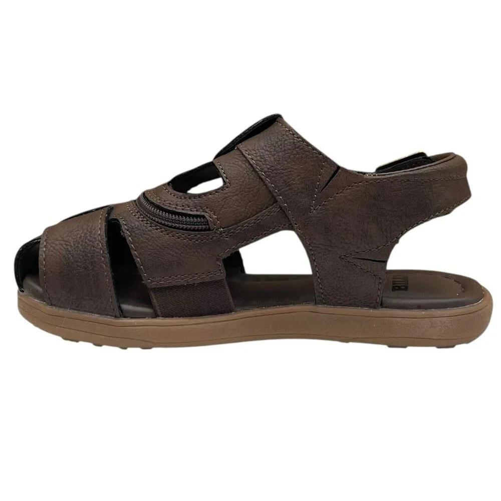BILLY Little Boys Girls Slip-on Sandal Size 12 Brown Fisherman Full-Zip Closure
